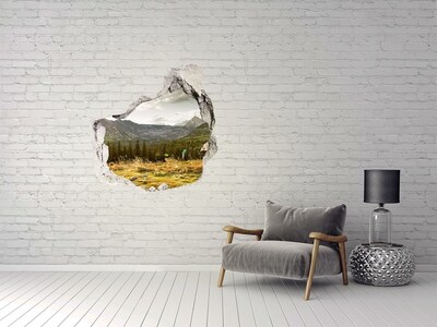 Hole in the wall decal Mountain landscape through a hole in the wall