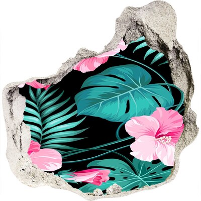 Hole in the wall decal Hole-in-the-wall tropical garden