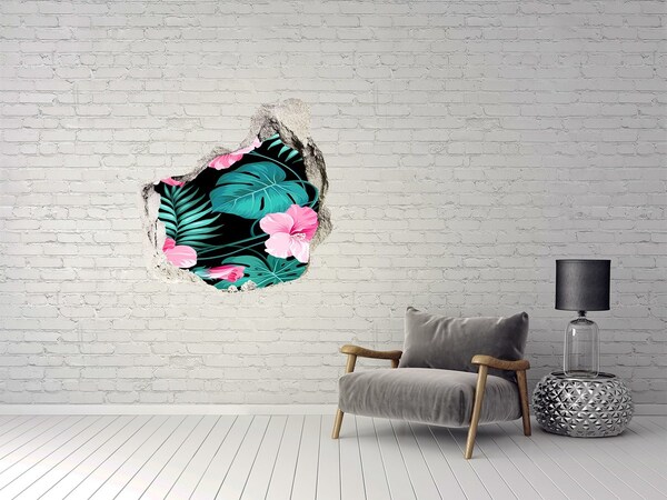 Hole in the wall decal Hole-in-the-wall tropical garden