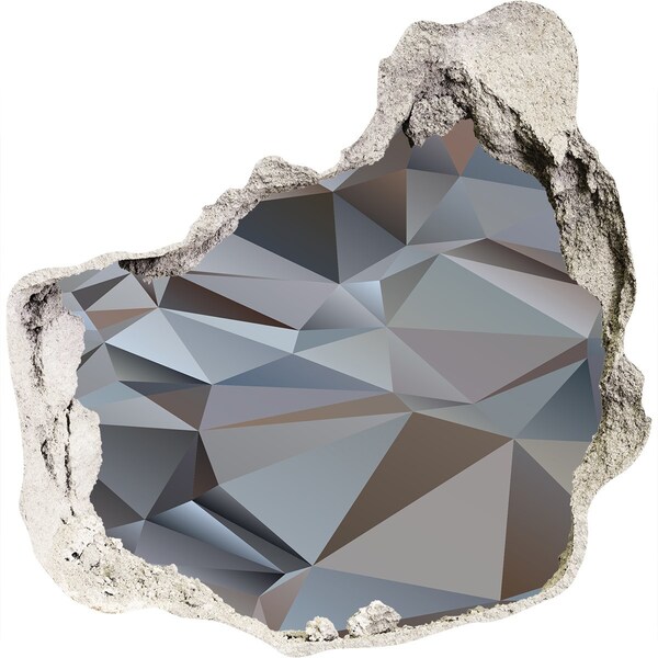 3D wall hole wallpaper Stone hole with geometric shapes