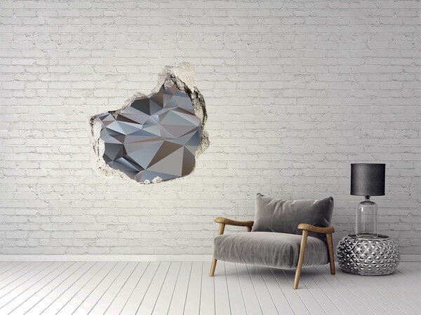 3D wall hole wallpaper Stone hole with geometric shapes