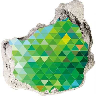 3D wall hole wallpaper Green landscape in a hole in the wall