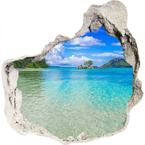 3D wall hole wallpaper Paradise Bay
