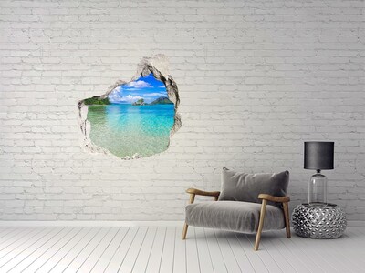 3D wall hole wallpaper Paradise Bay