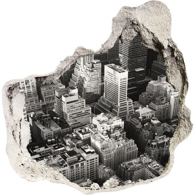 Hole in the wall sticker View of the urban jungle