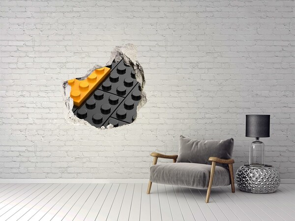 Hole wall sticker Broken LEGO brick wall