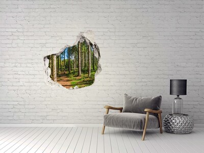 Hole in the wall sticker A forest path in the thicket of trees