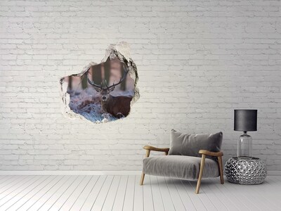 Hole wall sticker White wolves rock