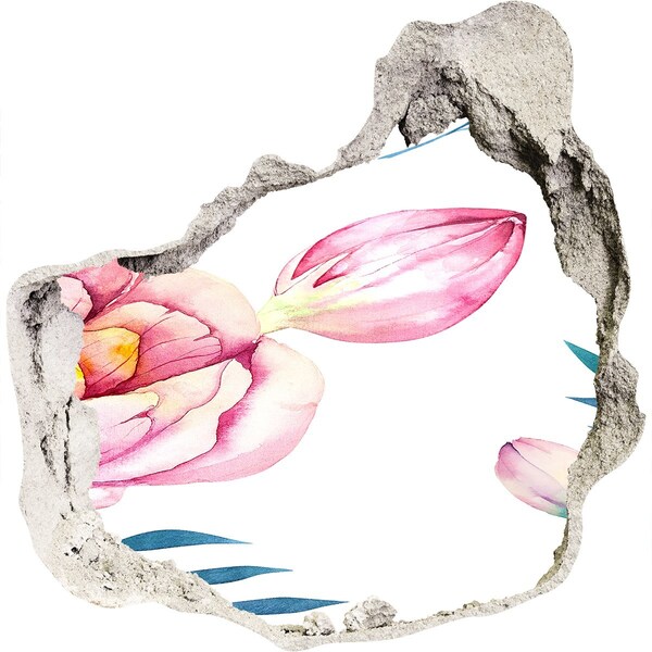 Hole wall sticker Flower Garden in the Golden Frame