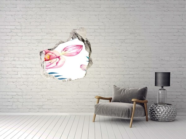 Hole wall sticker Flower Garden in the Golden Frame