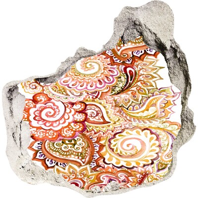 Hole wall sticker Colorful patterns on a concrete background