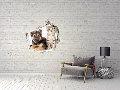 3D wall hole wallpaper Brooklyni bridge