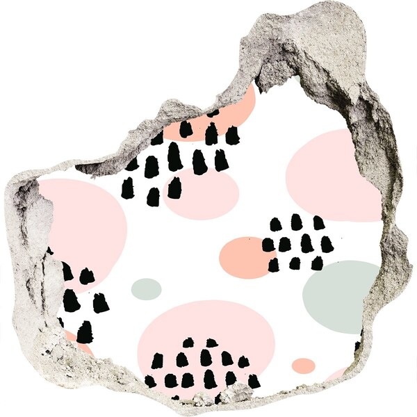 Hole wall sticker A hole in the wall with colorful spots