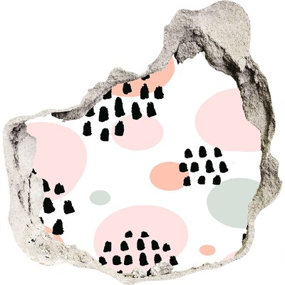 Hole wall sticker A hole in the wall with colorful spots