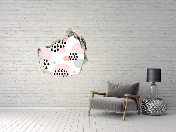 Hole wall sticker A hole in the wall with colorful spots