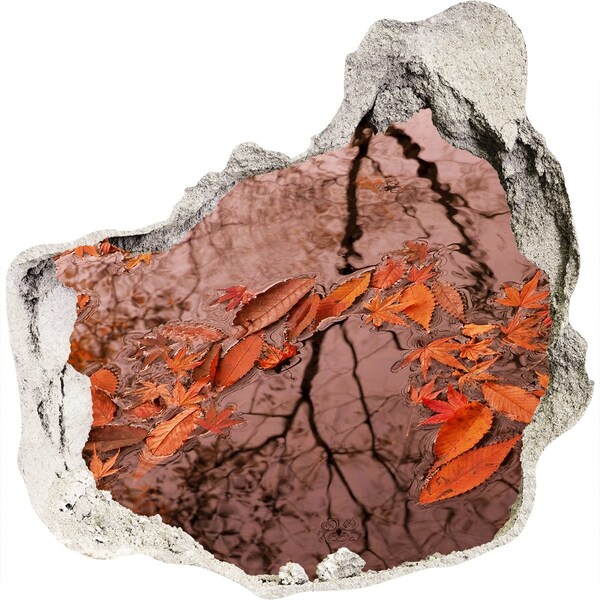 Hole wall sticker Autumn water surface