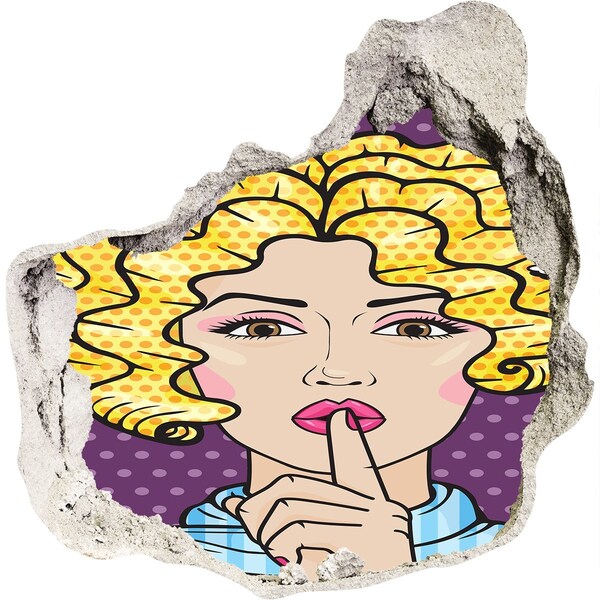 Hole in the wall sticker A woman with a mysterious smile