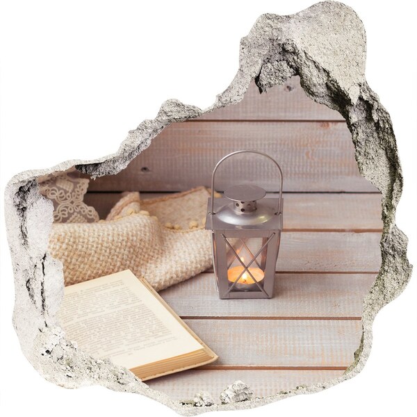 Hole wall sticker A cozy corner with a lantern