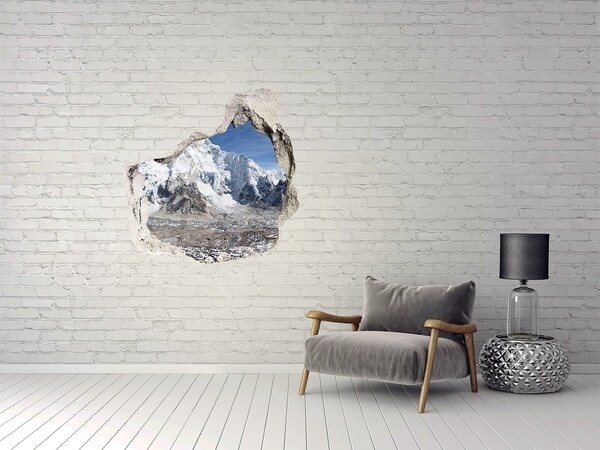 3D wall hole wallpaper Himalayan Mountains