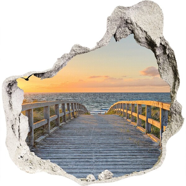 Hole in the wall sticker Sunset over the sea