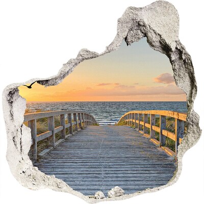 Hole in the wall sticker Sunset over the sea