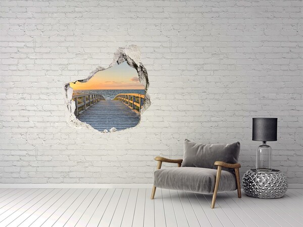 Hole in the wall sticker Sunset over the sea