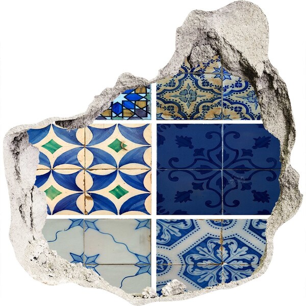 Hole in the wall decal Moroccan-style tiles