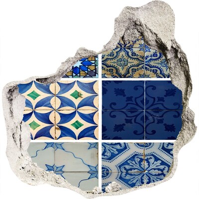 Hole in the wall decal Moroccan-style tiles