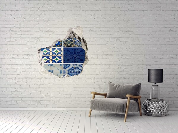 Hole in the wall decal Moroccan-style tiles