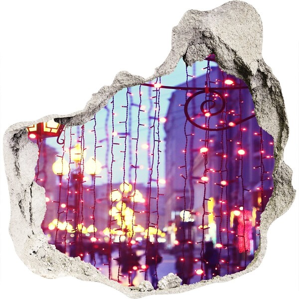 Hole in the wall decal Christmas Lights in the City