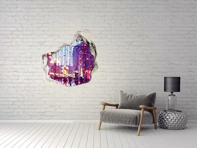 Hole in the wall decal Christmas Lights in the City