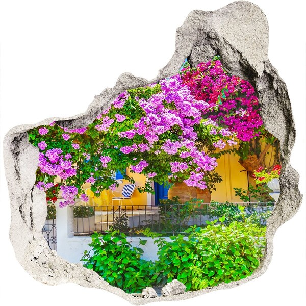 3D wall hole wallpaper A flower paradise behind the walls