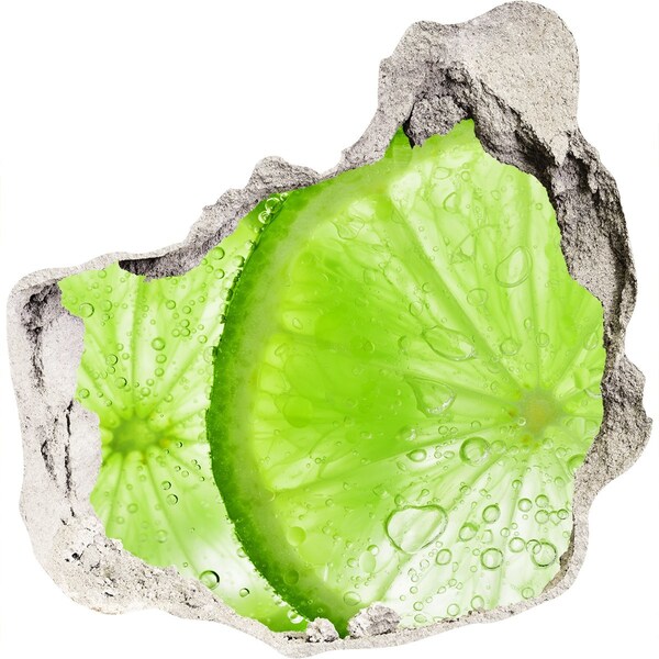 Hole in the wall decal Juicy lime in concrete