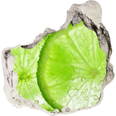 Hole in the wall decal Juicy lime in concrete
