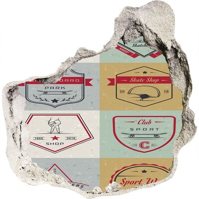 Hole in the wall sticker Skatepark in the city