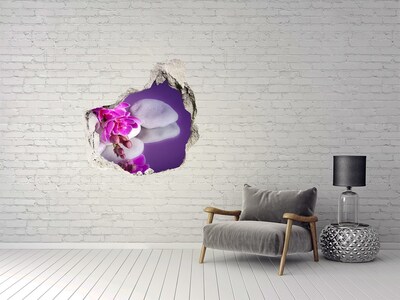 Hole wall sticker Orchids on a background of stones