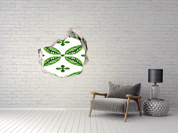 Hole in the wall decal Green plant in a hole in the wall