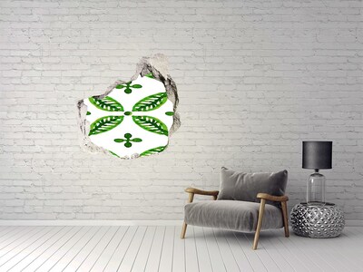 Hole in the wall decal Green plant in a hole in the wall
