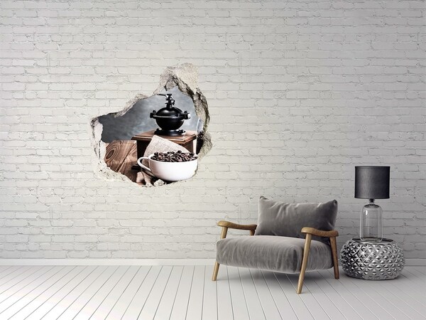 Hole wall sticker Vintage coffee corner