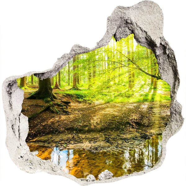 Hole wall sticker A forest oasis of peace