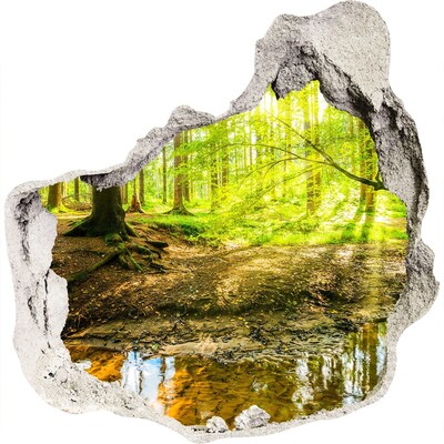 Hole wall sticker A forest oasis of peace