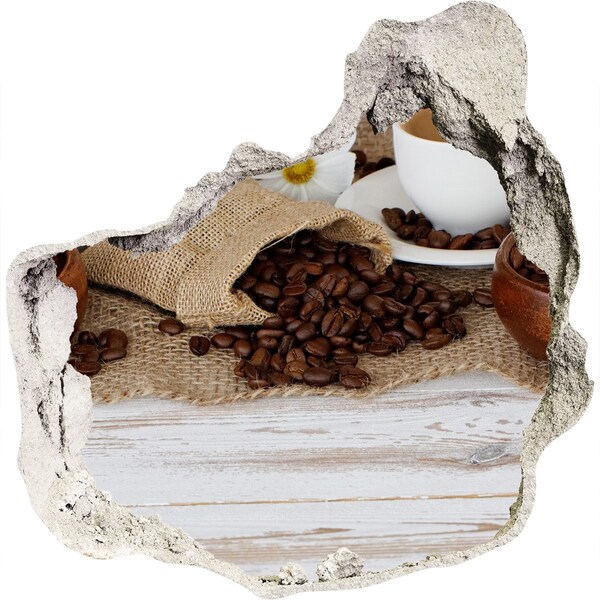Hole wall sticker Coffee in a natural setting