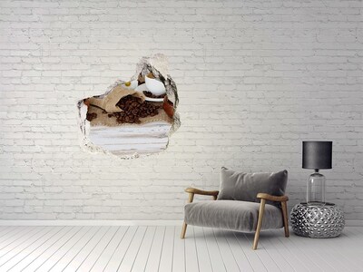 Hole wall sticker Coffee in a natural setting