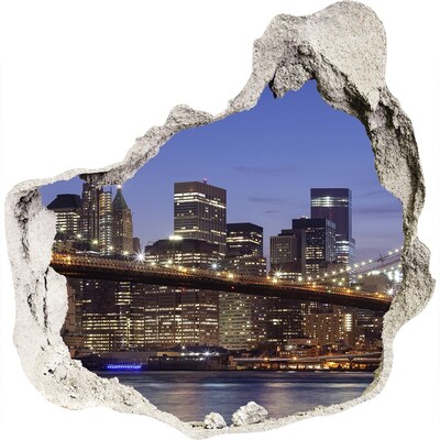 Hole wall sticker View of the New York skyline