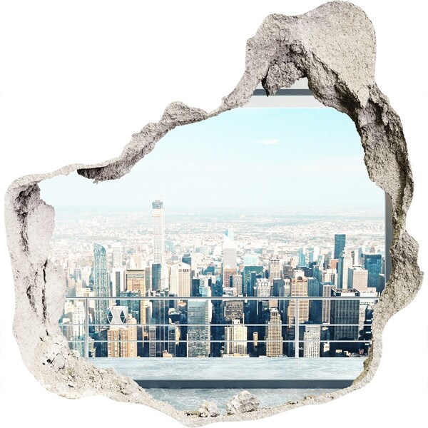 Hole wall sticker View of New York