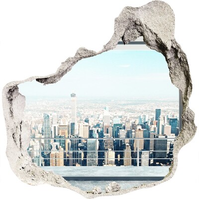 Hole wall sticker View of New York