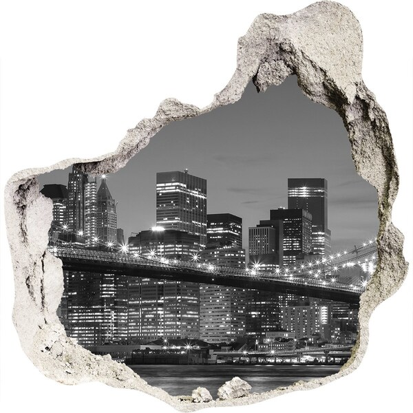 Hole in the wall sticker New York skyline at night