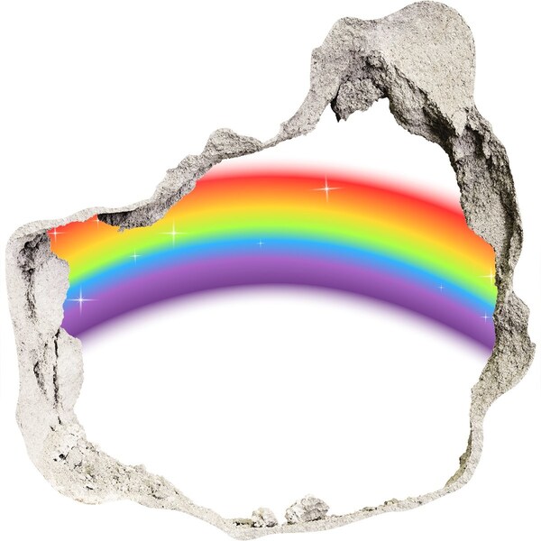 Hole in the wall decal Rainbow light leak