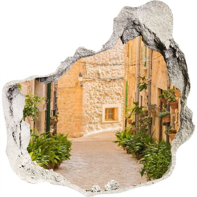 Hole in the wall decal A charming street in the town