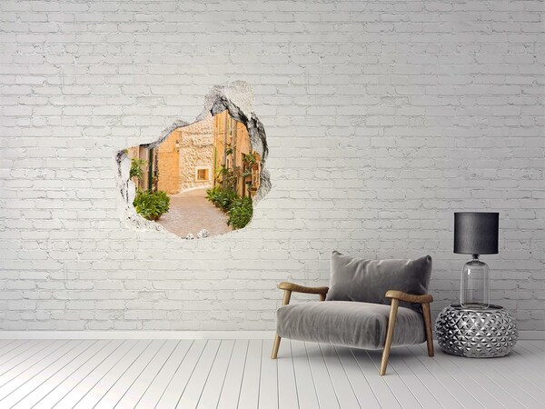 Hole in the wall decal A charming street in the town